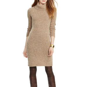 Brown Donegal Tweed Wool Blend Sweater Dress L